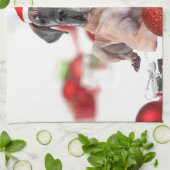 Linge De Cuisine Grand chien Danois avec ornements de Noël Cadeaux (Plié)