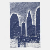 Linge De Cuisine Grand City Night Lights cityscape skyline (Vertical)