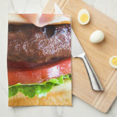 Linge De Cuisine Grand hamburger drôle (Quart Plié)