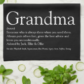 Linge De Cuisine Grand-mère Citation noir et blanc (Plié)