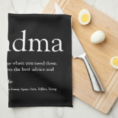 Linge De Cuisine Grand-mère Citation noir et blanc (Quart Plié)