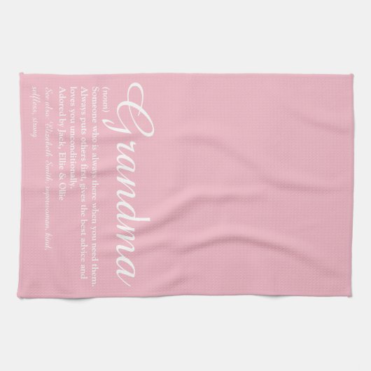 Linge De Cuisine Grand-mère Définition Script Rose (Horizontal)