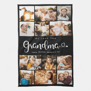 Linge De Cuisine Grand-mère Nous t'aimons Coeurs Photo moderne Coll