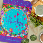 Linge De Cuisine Grand-mère violet joli floral amusant Personnalisé<br><div class="desc">Joli Grand-Mère Coloré Floral Serviettes De Message Personnalisées. Ces jolies serviettes chic Grandma écrites à la main sont parfaites pour ajouter un peu de joie à votre cuisine. Que vous soyez un chef chevronné ou un aspirant cuisinier, ces serviettes sont le compagnon idéal pour toute aventure culinaire. Ils font aussi...</div>