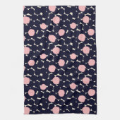 Linge De Cuisine Grand motif de point bleu et rose (Vertical)