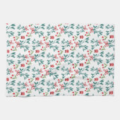 Linge De Cuisine Grand Motif traditionnel vert et rouge (Horizontal)