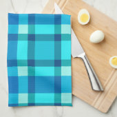 Linge De Cuisine Grand Plaid Moderne, Bleu Cobalt, Aqua & Turquoise (Quart Plié)