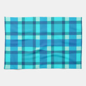 Linge De Cuisine Grand Plaid Moderne, Bleu Cobalt, Aqua & Turquoise (Horizontal)