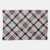 Linge De Cuisine Grand Plaid moderne, noir, blanc, gris et rouge (Horizontal)