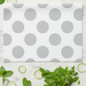 Linge De Cuisine Grand pois gris-clair (Plié)