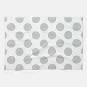 Linge De Cuisine Grand pois gris-clair (Horizontal)