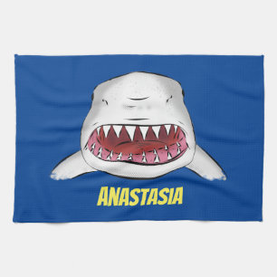 Linge De Cuisine Grand requin blanc moyen dessin animé