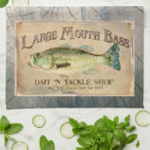 Linge De Cuisine Grande bouche Lakeside bas pêchant le bois de (Plié)