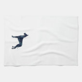 Linge De Cuisine Grande Danse noir Aquarelle Silhouette (Horizontal)