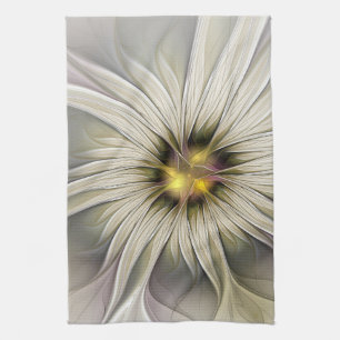 Linge De Cuisine Grande fleur d'ivoire, art fractal moderne abstrai
