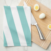 Linge De Cuisine Grandes turquoises et blanches (Quart Plié)