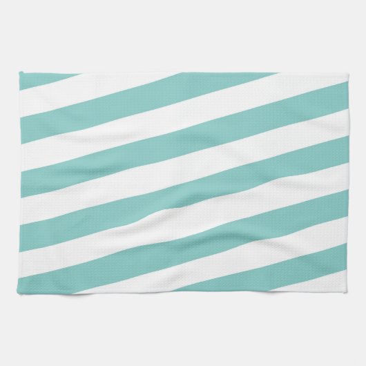 Linge De Cuisine Grandes turquoises et blanches (Horizontal)