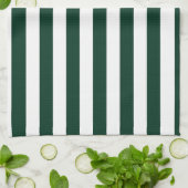 Linge De Cuisine Grandes vertes foncées et blanches (Plié)