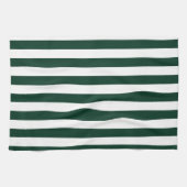 Linge De Cuisine Grandes vertes foncées et blanches (Horizontal)