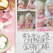 Linge De Cuisine Grandma Photo Collage Fleurs