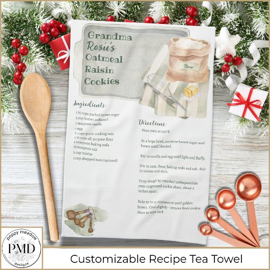 Linge De Cuisine Grandma Recipes Oatmeal Cookies Custom Keepsake