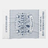 Linge De Cuisine Grandmas Kitchen Blue Stripes Customizable (Horizontal)