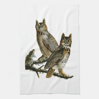 Linge De Cuisine Grands oiseaux de John Audubon de hibou à cornes