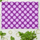 Linge De Cuisine Grands points rétro - orchidée et violette (Plié)