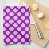 Linge De Cuisine Grands points rétro - orchidée et violette (Quart Plié)