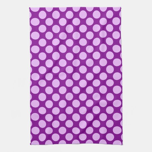 Linge De Cuisine Grands points rétro - orchidée et violette (Vertical)