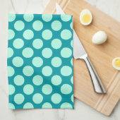 Linge De Cuisine Grands points rétro - turquoise et aqua (Quart Plié)