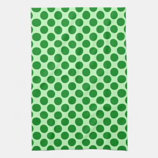 Linge De Cuisine Grands points rétro - vert émeraude et menthe (Vertical)