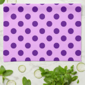 Linge De Cuisine Grands points rétro - violet et orchidée (Plié)