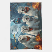 Linge De Cuisine Grands Pyrénées Halloween Effrayant (Vertical)