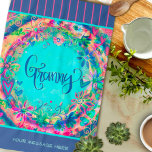 Linge De Cuisine Granny Bleu Joli Coeurs Floraux Personnalisé<br><div class="desc">Joli Granny Floral De Colorée Serviettes De Message Personnalisées. Ces jolies serviettes chic Granny écrites à la main sont parfaites pour ajouter un peu de joie à votre cuisine. Que vous soyez un chef chevronné ou un aspirant cuisinier, ces serviettes sont le compagnon idéal pour toute aventure culinaire. Ils font...</div>