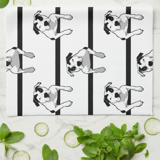 Linge De Cuisine Graphique à bille en T Pit Bull (Plié)