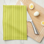 Linge De Cuisine Graphique à rayures verticales jaune chartreuse (Quart Plié)