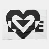 Linge De Cuisine Graphique d'amour cool, noir (Horizontal)