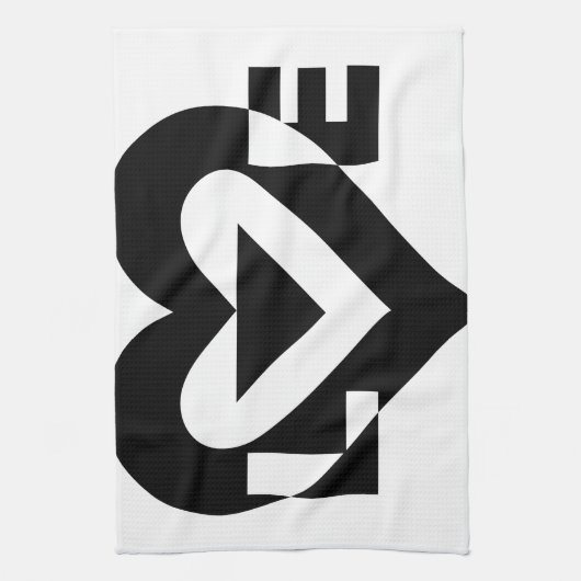Linge De Cuisine Graphique d'amour cool, noir (Vertical)