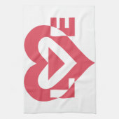 Linge De Cuisine Graphique d'amour cool, rose cerise (Vertical)