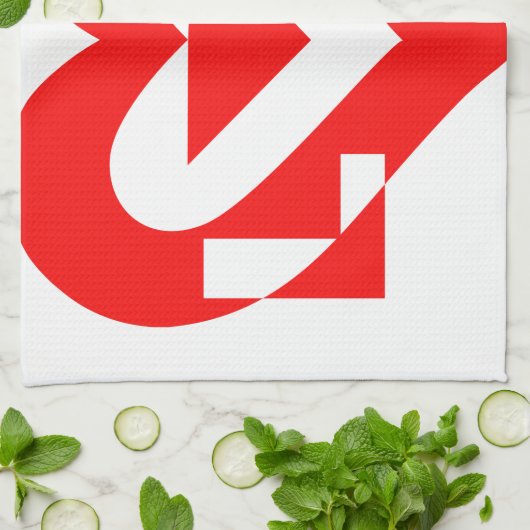 Linge De Cuisine Graphique d'amour cool, Rouge (Plié)