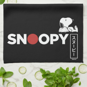 Linge De Cuisine Graphique de typographie japonaise Snoopy