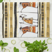 Linge De Cuisine Graphique des chasseurs tribaux africains (Plié)