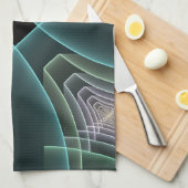 Linge De Cuisine Graphique géométrique Turquoise moderne (Quart Plié)