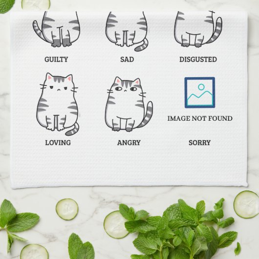 Linge De Cuisine Graphique Sentiments de chat (Plié)