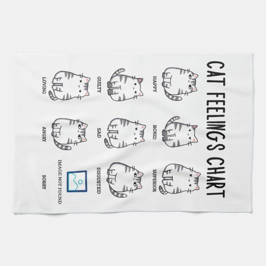 Linge De Cuisine Graphique Sentiments de chat (Horizontal)