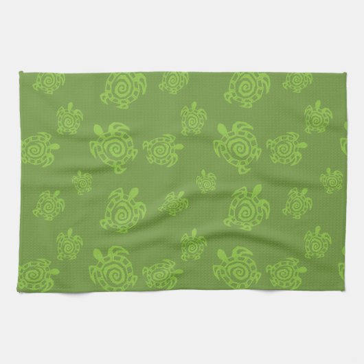 Linge De Cuisine Graphique vert de tortue (Horizontal)