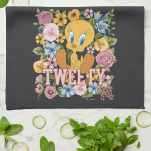 Linge De Cuisine Graphisme de broderie florale TWEETY™