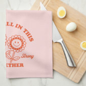 Linge De Cuisine Graphisme Fleur Joyeux Retro (Quart Plié)