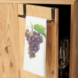 Linge De Cuisine Grappe de raisin violet Aquarelle botanique